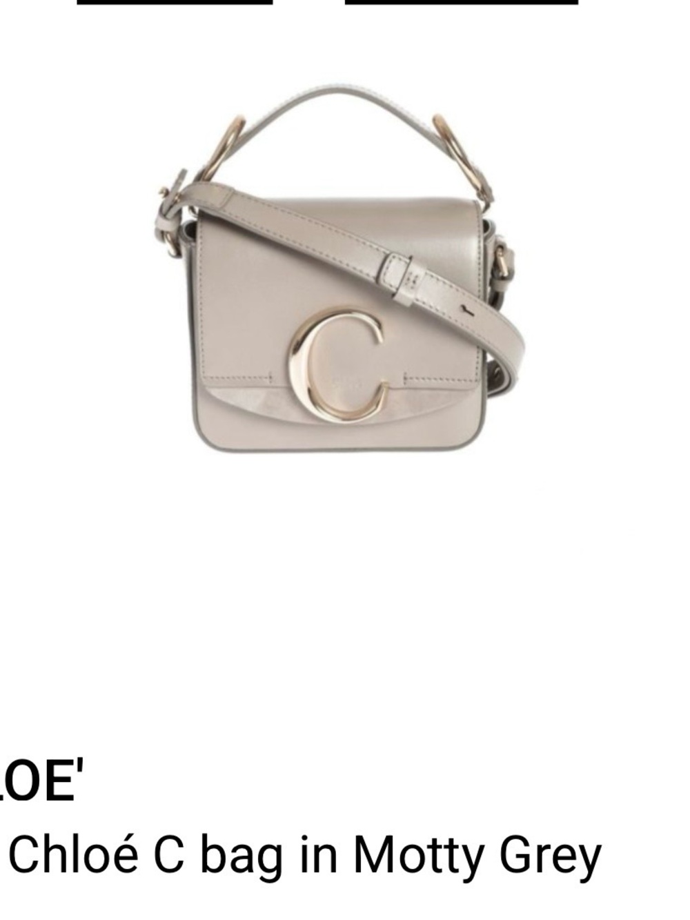 Mini Chloe C Bag in Motty Grey